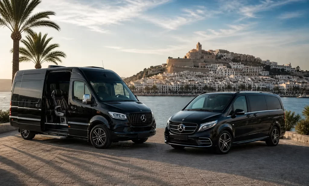 Servicio de transporte privado minivan minibus chofer ibiza
